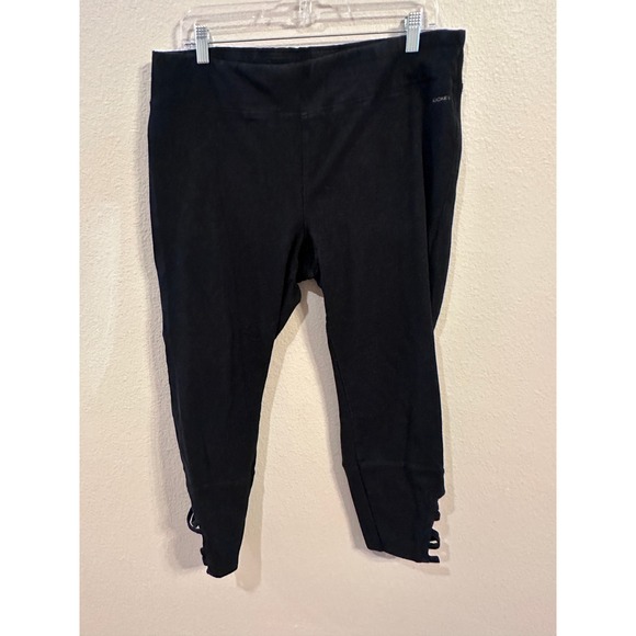 Jockey Ankle Leggings Cutout Detail Yoga Pants Athleisure Black 1X - Picture 1 of 5